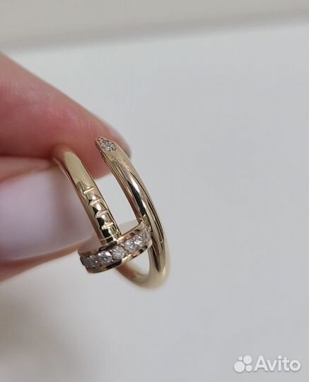 Золотое кольцо Cartier гвоздь с бриллиантами