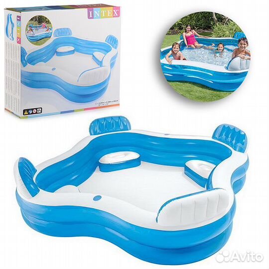 Новый Бассейн надувной 229х229х66см 990л. 56475