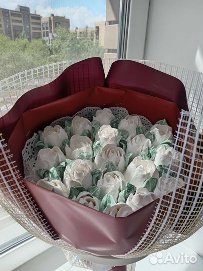 Сладкий букет из зефирных роз