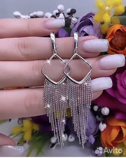 Серьги серебро