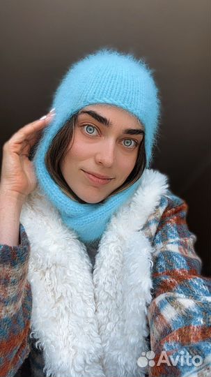 Шапка ушанка из ангоры