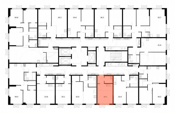 Квартира-студия, 20,1 м², 16/24 эт.