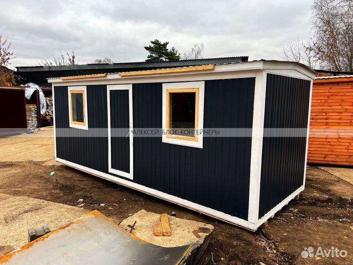 Вагончик бытовка строительная с установкой