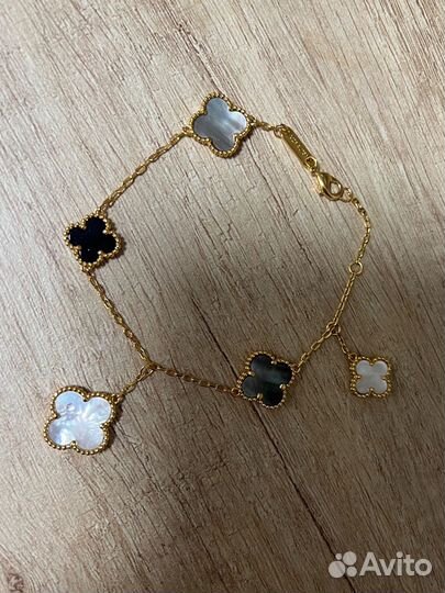 Van cleef браслет и серьги перламутр