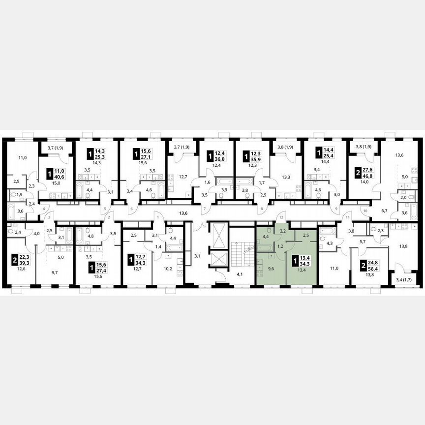 1-к. квартира, 34,3 м², 14/16 эт.