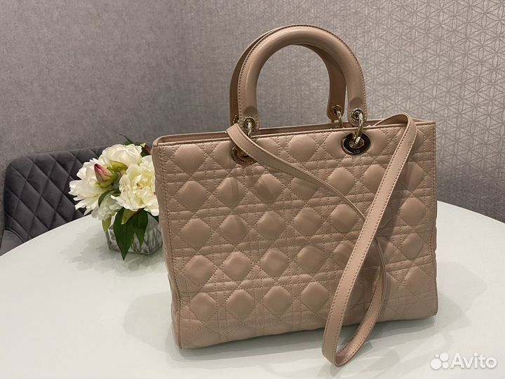 Бежевая Сумка Lady Dior оригинал