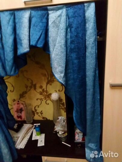 Голубой ламбрекен, отрез сатина