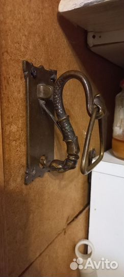 Кнокер(стучалка)винтаж редкий голова лебедя латунь