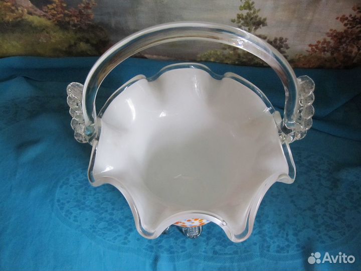 Конфетница СССР цветное стекло