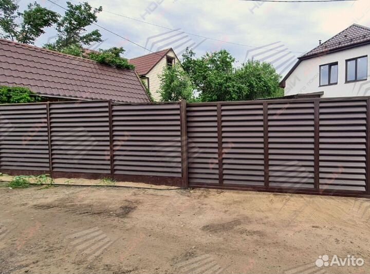 Забор жалюзи горизонтальный