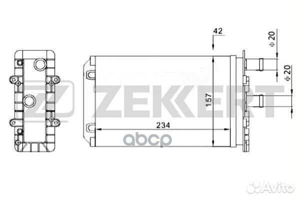 Радиатор отоп. VW Transporter IV 90- mk-5015 Ze