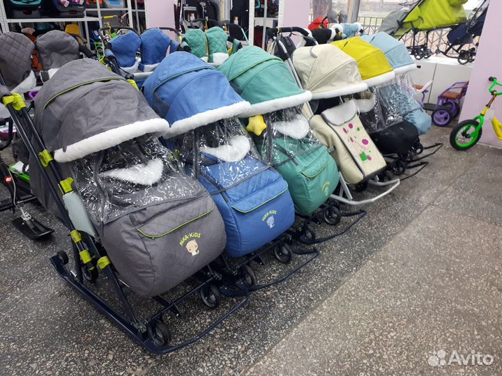 Санки-коляски с большими колесами. Возможен обмен