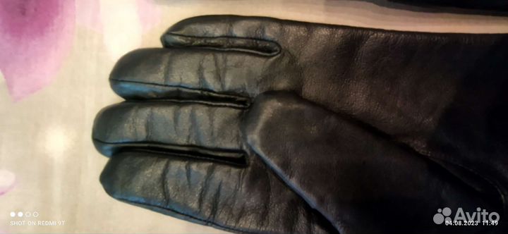 Мужские кожаные перчатки черные