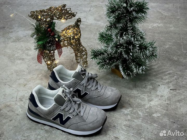 Комфортные Кроссовки New Balance 574 Замшевые Новы