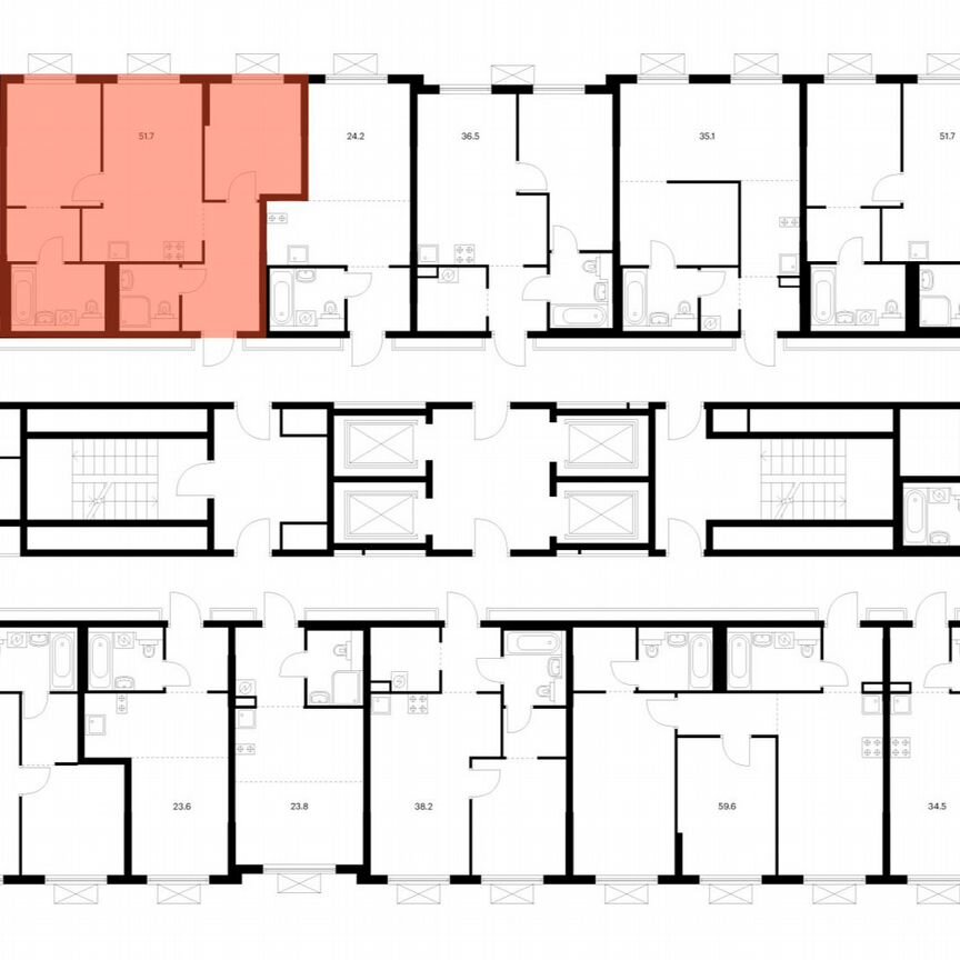 2-к. квартира, 51,7 м², 14/25 эт.