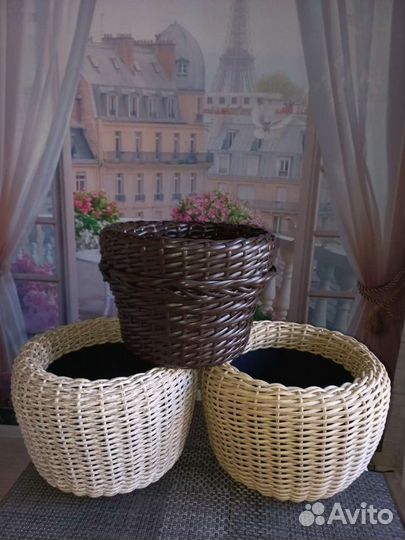 Кашпо и корзины из полиротанга