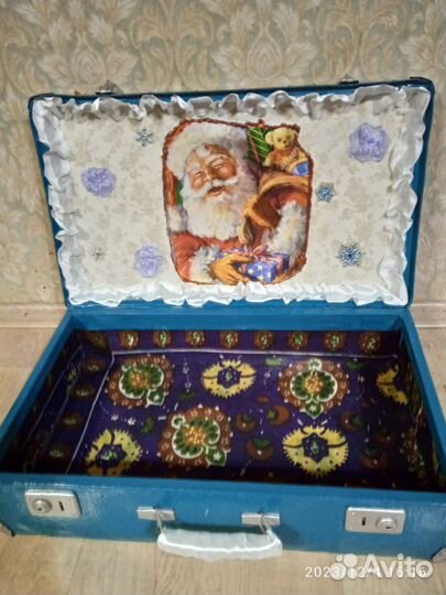 Чемодан новогодний декупаж винтаж