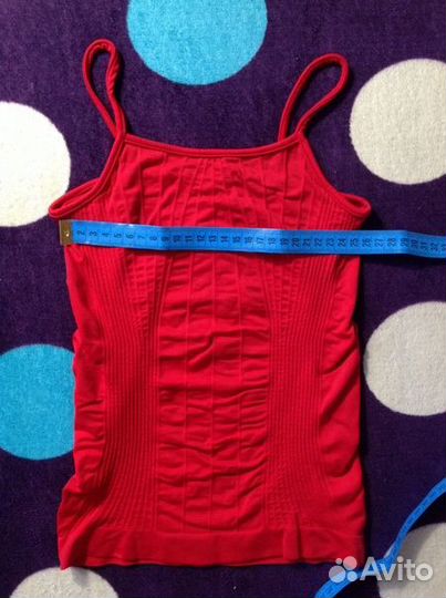 Красная майка-купальник для девочки 110 см