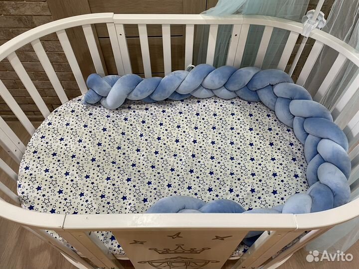 Детская кроватка трансформер с маятником