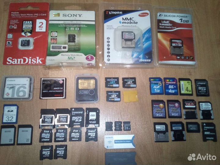 Карта памяти Mini SD, Compact flash, XD, M2