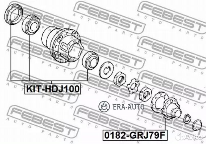 Febest KIT-HDJ100 Подшипник задней полуоси (К-кт)