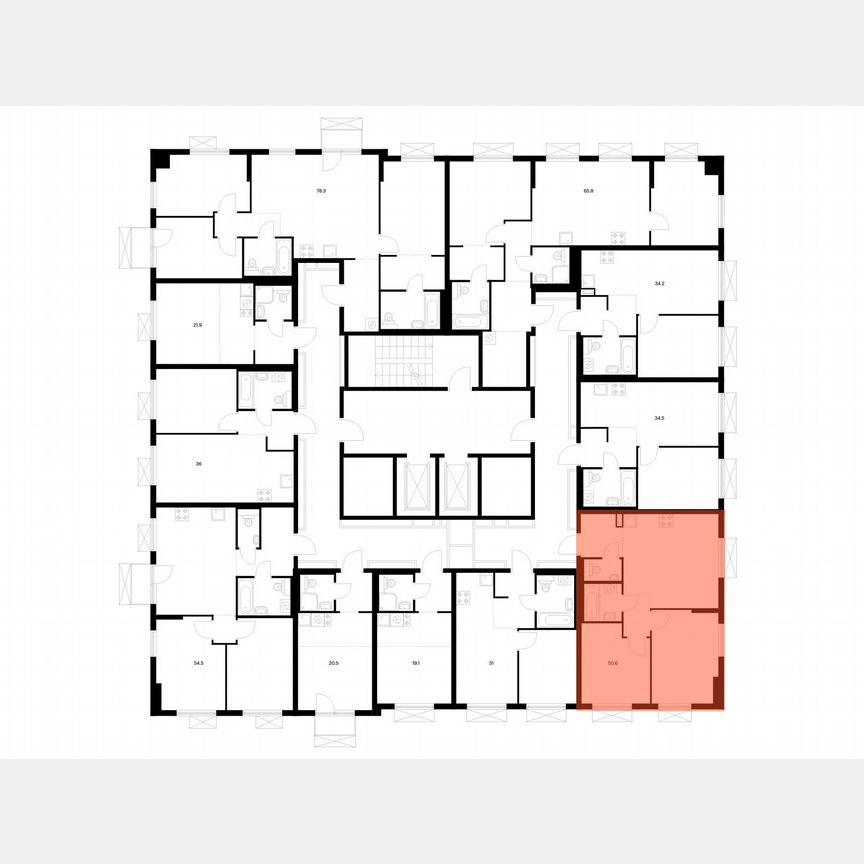 2-к. квартира, 50,6 м², 13/17 эт.