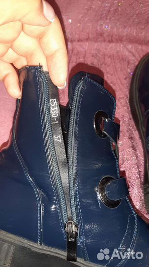 Ботинки полусапожки осень р.35-36 т.синие в идеале