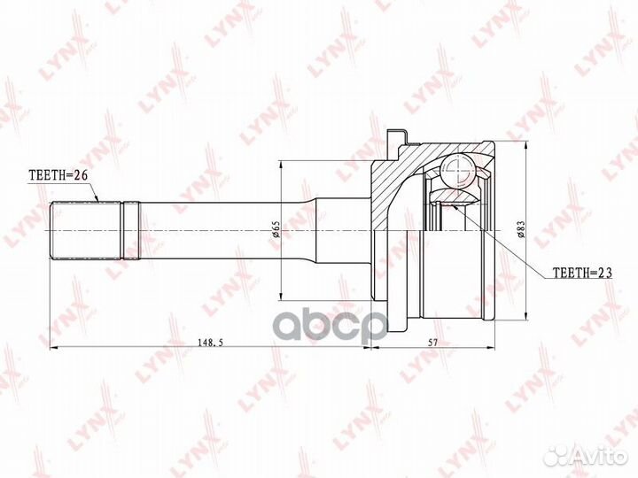 Шрус наружный перед прав/лев CO5104 lynxauto