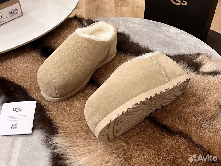 Мюли сабо тапочки UGG Pumped Slide Beige