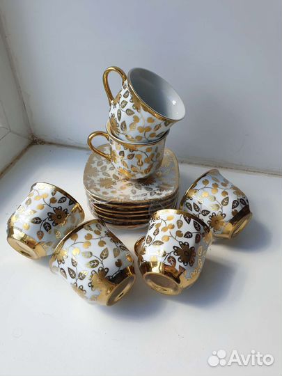Чайно кофейный сервиз на 6 пар (Новый)