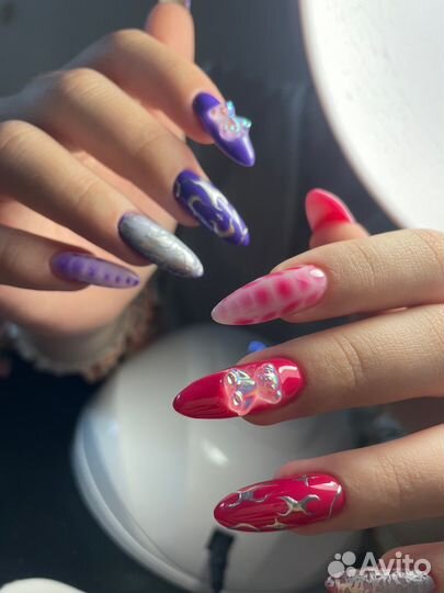 Покрытие гель лаком наращивание ногтей