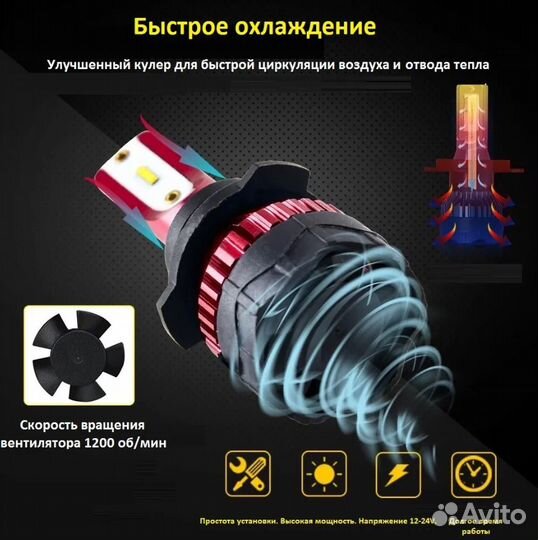 Автомобильные светодиодные LED лампы K5 H7 H11 H4