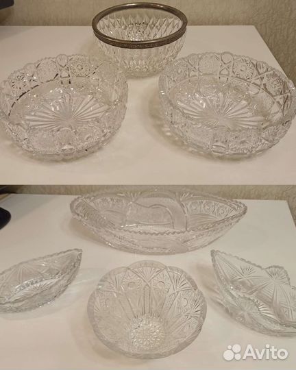 Хрустальные вазы, салатницы, конфетницы