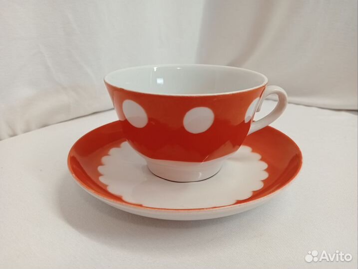 Чайная пара Рига винтаж. Фарфор