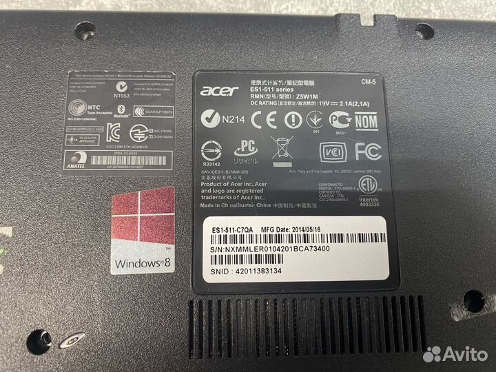Разбор ноутбука Acer Es1-511