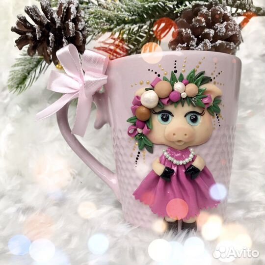 Кружка ручной работы «Мадам Хрю»