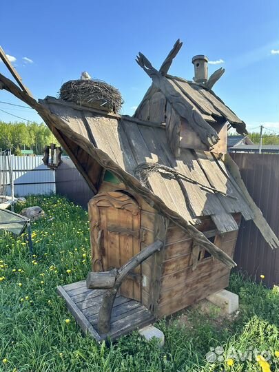 Детский игровой домик уличный деревянный