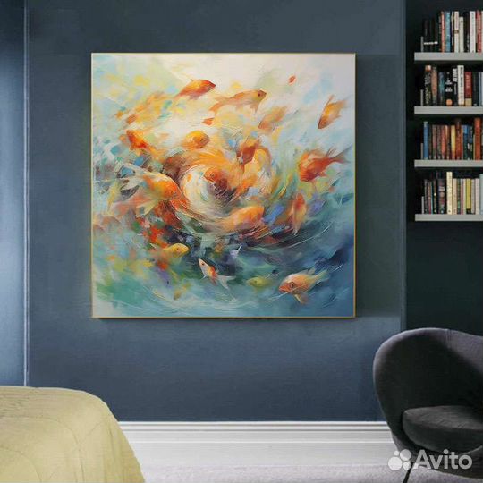 Картина маслом на холсте Рыбы