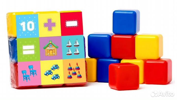 Набор цветных кубиков - Счёт - 9 штук - 4 * 4 см