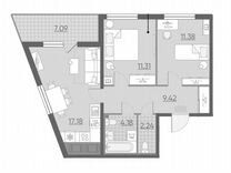 2-к. к�вартира, 59,3 м², 12/15 эт.