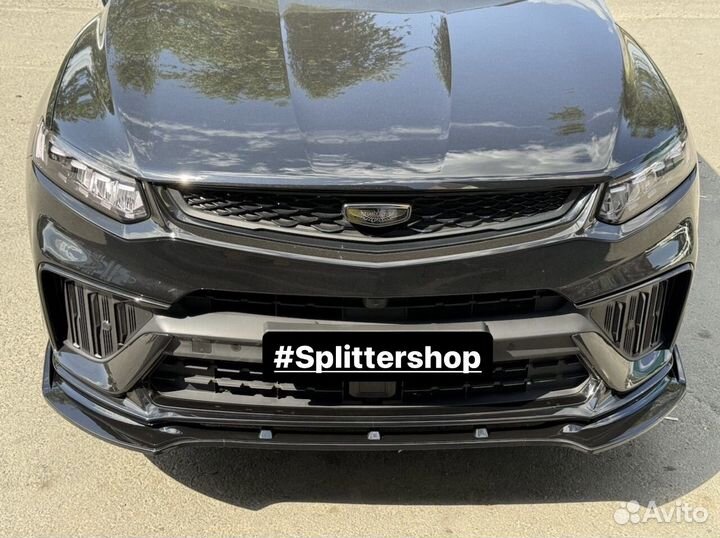 Сплиттер губа на передний бампер Geely Tugella