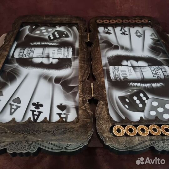 Нарды ручной работы со стеклом