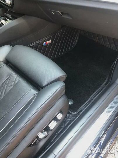 3д коврики из экокожи с бортами в салон авто