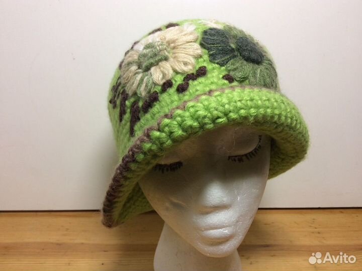 Модная вязаная авторская шляпка, 54-57, арт 208