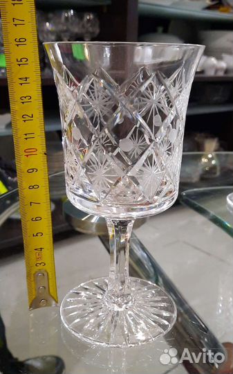 Хрустальные фужеры 300 мл, h-16см лзхс 1960-е