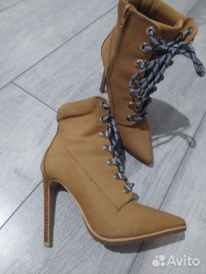 Ботильоны 36 Steve Madden & Timberland нат кожа