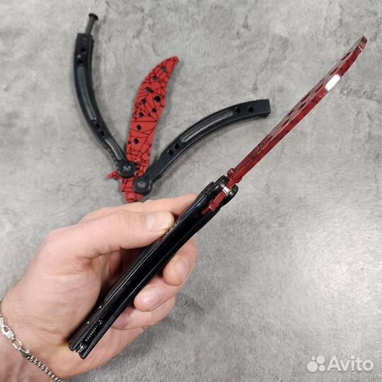 Нож бабочка тренировочная CS GO ст.420 (Красная па