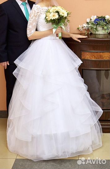 Свадебное платье 42 44 пышное
