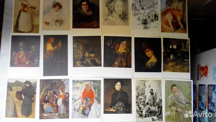 Открытки с 1950 по 1988 г.г. искусство. пакетом