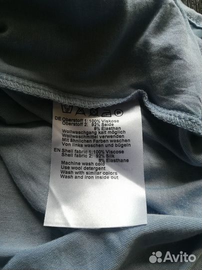 Hallhuber топ шелковый голубой майка шелковая 44